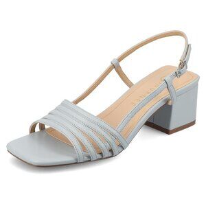 NiB Journee Women's Shayana Open Toe Block Heel Sandal Blue Size 9 W $80 RY1364